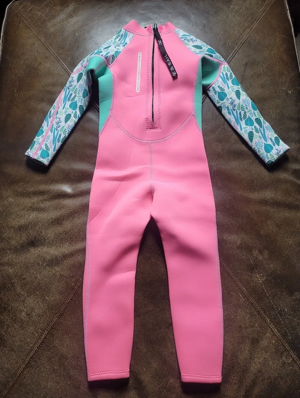 Kids' Pink & Teal One-Piece Swim Wetsuit by X-Manta